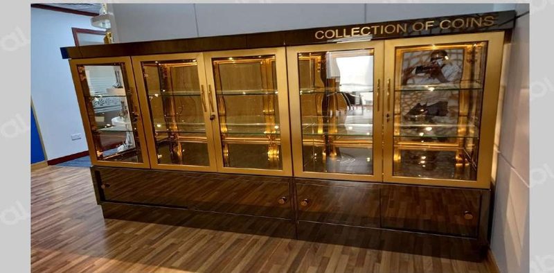 Miscellaneous Metal Work: mmw display cabinet gold