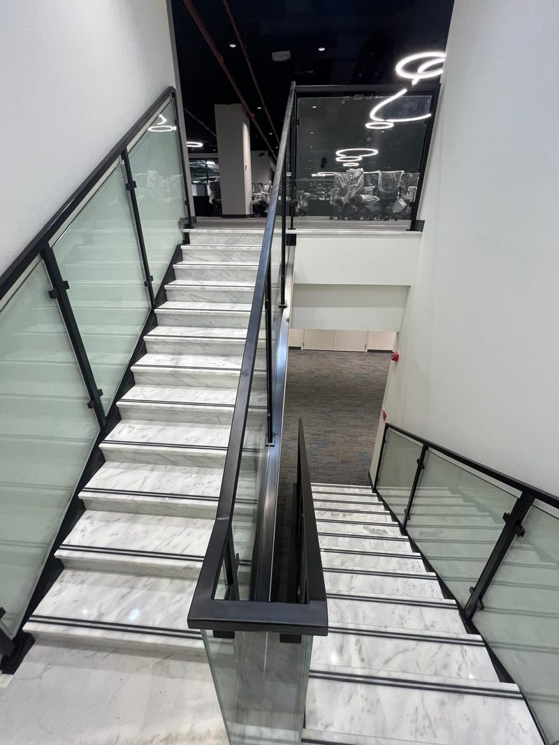 Miscellaneous Metal Work: mmw glass marble staircase