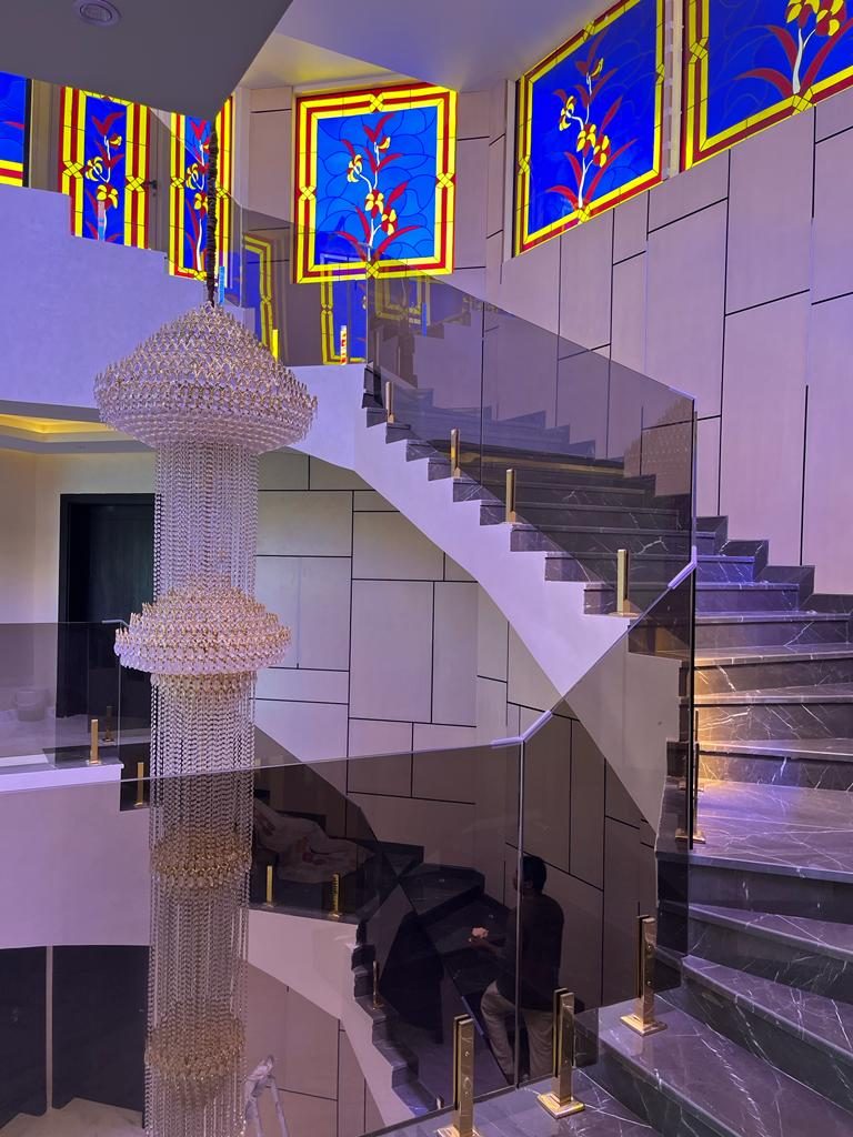 Miscellaneous Metal Work: mmw stained glass staircase