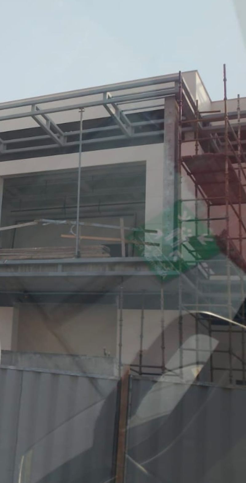 Fabricated steel entrance canopy